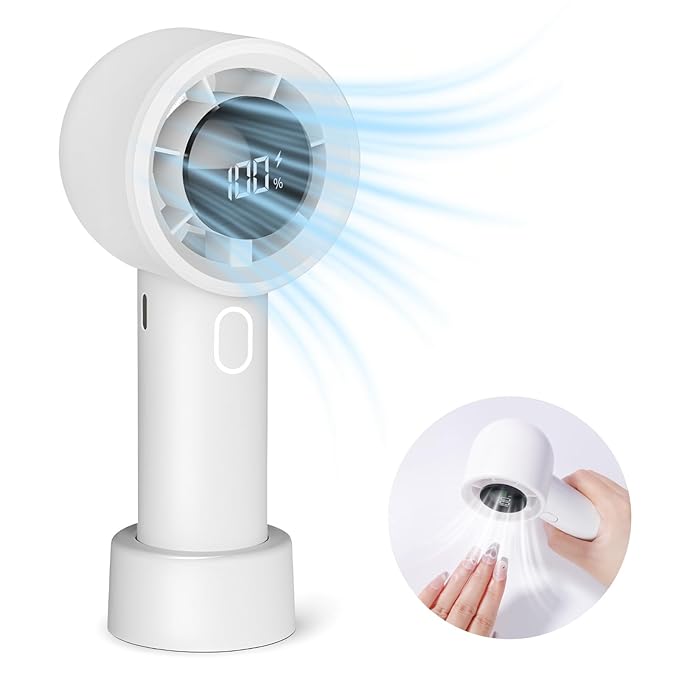 SAVILAND Nail Dryer for Regular Polish: 100 Speed Turbo Wind Fast Nail Dryer Flash Dry Handle Nail Polish Dryer with Smart Display 30dB Quiet Portable Electric Manicure Tool Nail Fan Dryer