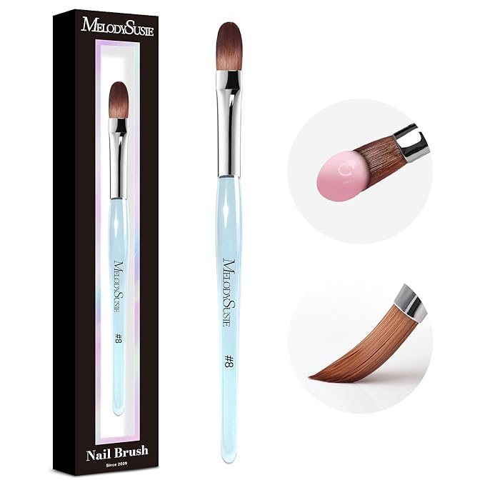 MelodySusie Kolinsky Acrylic Nail Brush,80% Kolinsky Hair,Professional Nail Art Brush for Acrylic Application,Nail Extension, 3D Nail Carving