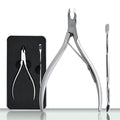 Guowall 2pcs Cuticle Trimmer Remover and dead skin pusher Personal Beauty Care Tools Manicure Set with Metal Storage Box