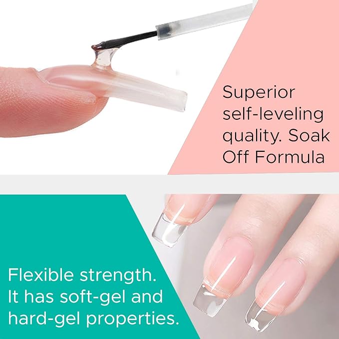 Karlash Brush On Builder Gel Soak Off Build It Gel Strong Gel for Sculpting Nail Extension and Strengthening Natural Nails 0.5 oz (Cover Pink)