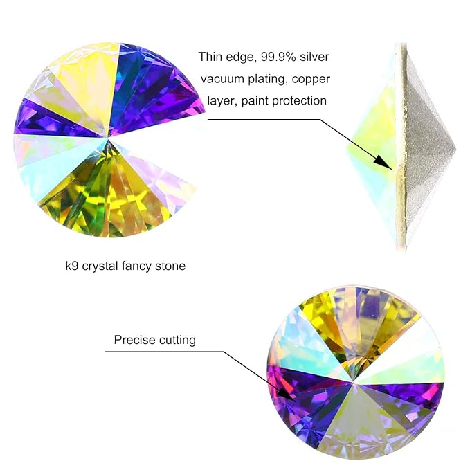DONGZHOU 100pcs Mix Shape Crystal AB Nail Art Rhinestone Gems Point Back Fancy Stone Sew On Rhinestone Loose Crystal Sewing for Clothing Wedding Dress Nail Art Shoes Bags DIY Crafts