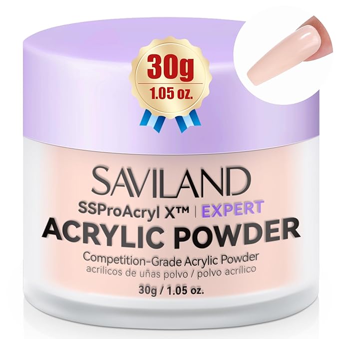 SAVILAND Nude Acrylic Powder: Smooth & Healthy Keratin Acrylic Nail Powder Ultra-High Blend Tech Professional Powder for Beginner Nail Extension & 3D Carving Home Travel