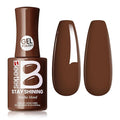 Beetles Brown Gel Nail Polish - Mocha Mood 15ML/0.51Fl Oz, Dark Brown Gel Polish, Same Color Same Bottle STAY SHINING Series, Soak Off UV LED Lamp Nails Art, Long-Lasting Manicure Salon DIY Home
