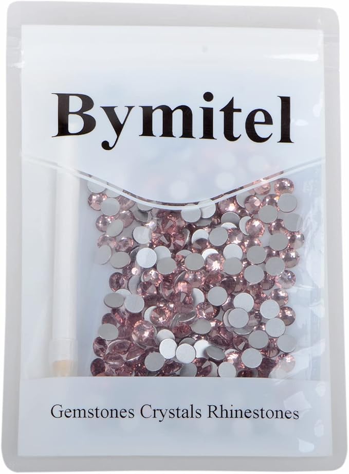 288PCS Art Nail Rhinestones Non Hotfix Glue Fix Round Crystals Glass Flatback for DIY Jewelry Making with one Picking Pen (ss30 288pcs, Lt. Amethyst)