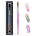 MelodySusie Kolinsky Acrylic Nail Brush,66% Kolinsky Hair Professional Nail Art Brush for Acrylic Application, Aurora Collection Fine Glitter Brush, Purple, Size 12