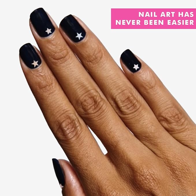 Olive & June Nail Art Stickers | Easy-to-Use Nail Designs | Hand-Screened, No-Fade Ink | Accent, Mix & Match, or Cover Chipped Polish | Shimmery Stars