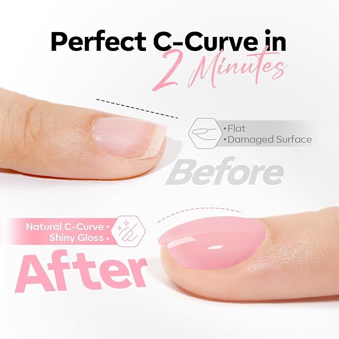 modelones Builder Nail Gel, Sheer Pink Builder for Nails No Top Coat Needed, Glossy Jelly Finish Light Pink, C-Curve Sculpting, No-Wipe, 9-in-One LED Lamp Cured Color Rubber Base Gel Polish