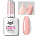 Born Pretty Builder Gel for Nails, 8-in-1 Milky Nude Natural Clear Builder Nail Gel for Apex and Extension Strengthener, Nail GLue Hard Gel Base Rhinestone Glue in a Bottle 15ml