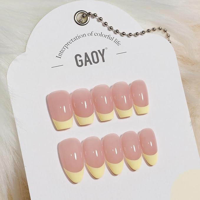 GAOY Yellow Swirl Gel Nail Polish Art Liner, 12ml Pastel Butter Yellow Color Nail Paint Design with Thin Brush, UV Light Cure for DIY French Manicure at Home