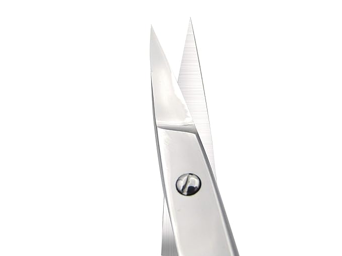 Eyebrow Scissors & Small Cuticle Scissors, 3.7 Inches – Curved Blade Manicure TSA Scissors, Stainless Steel for Eyelashes, Facial Hair, Pubic Hair, Men’s Moustache & Beard