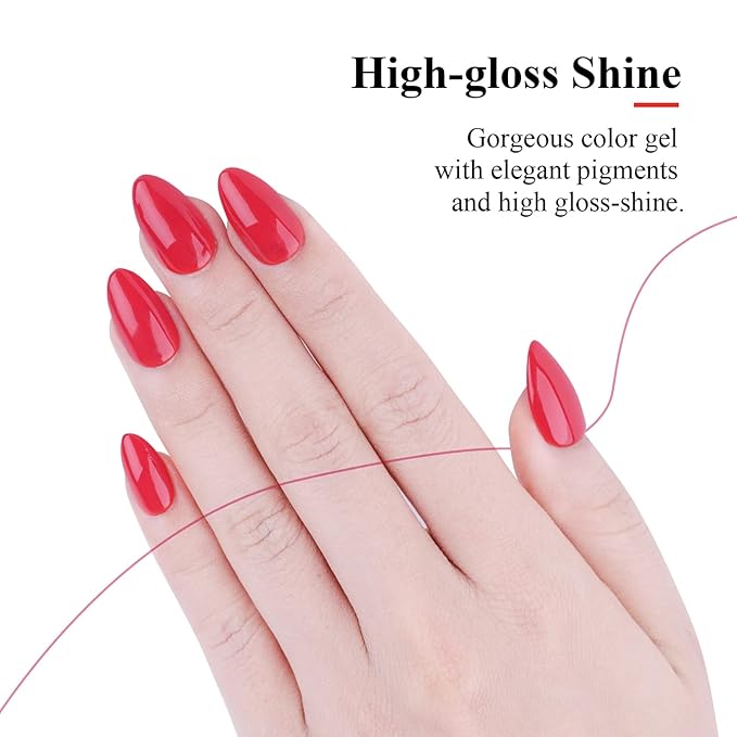 Imtiti Rose Red Gel Nail Polish, 1 pcs 0.5 Fl Oz, Soak Off, Non-Toxic, Toxin-Free, Glossy, Women's Nail Art Starter Kit