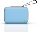 AGOZ 4.25" x 2.75" x 1.5" Mini Case for Manicure, Small Hard Travel Pouch with Wrist Strap for Nail Care Tools, Water Resistant and Anti-shock Unisex Case for Manicure Pedicure Kit (Blue)