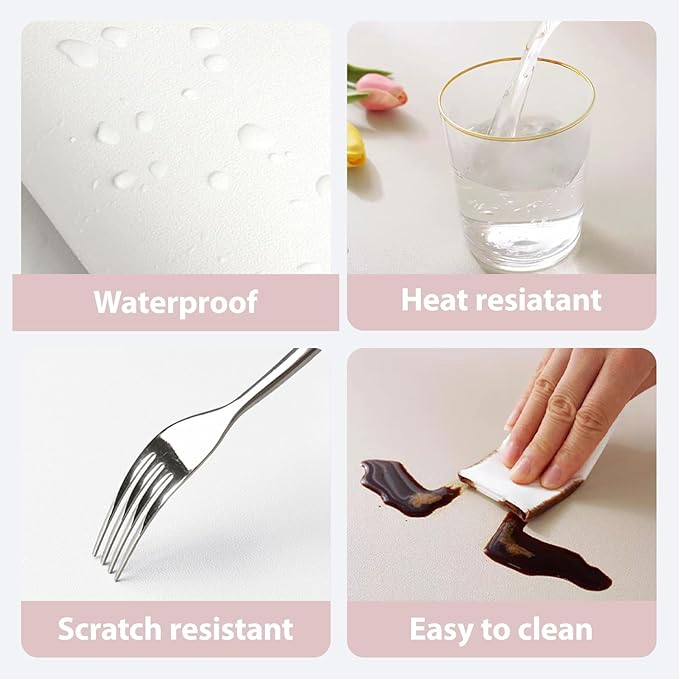 2 PCS Nail Art Table Mat, Soft Microfiber PU Leather Nail Pad, Foldable Nail Art Rest Pad, Reusable Nail Mat for Table Desk, Acrylic Nail Desk Mat for Nail Cushion (White and White)