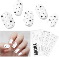 Semi Cured Gel Nail Strips with 30 Pieces - UV Gel Stickers, Manicure Kit, Easy Application Wraps Includes Prep Pads, Nail File, Wooden Stick - UV Light Required (Dot de Luxe)