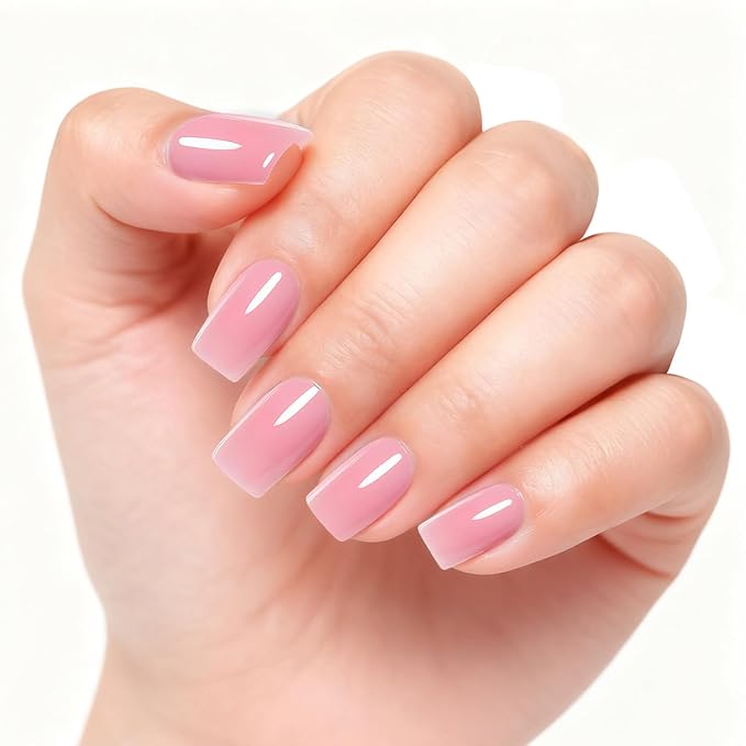 Vishine 16ml Bubble Pink Rubber Base Builder Gel, 6 in 1 Rubber Base Gel Polish For Nail Thickening, LED Nail Lamp Cured Nail Strengthener Extension Color Base Gel In A Bottle R067