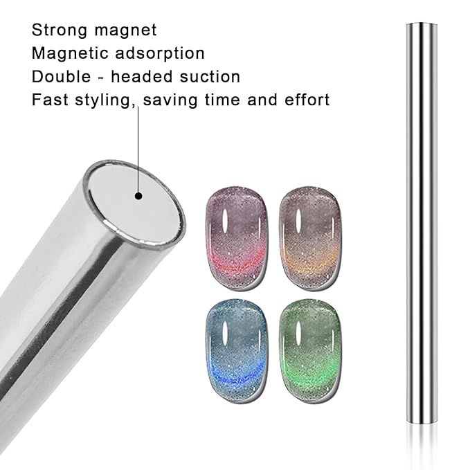 WOKOTO 38Pcs Nail Art Cat Eye Magnet For Nails Gel Polish Magnets Pens For Cat Eye Nail Art Tools Gradient Ombre Design Mini Cube Blocks Cylinder Nail Magnet Magnetic Sticks Tools For Women Nails
