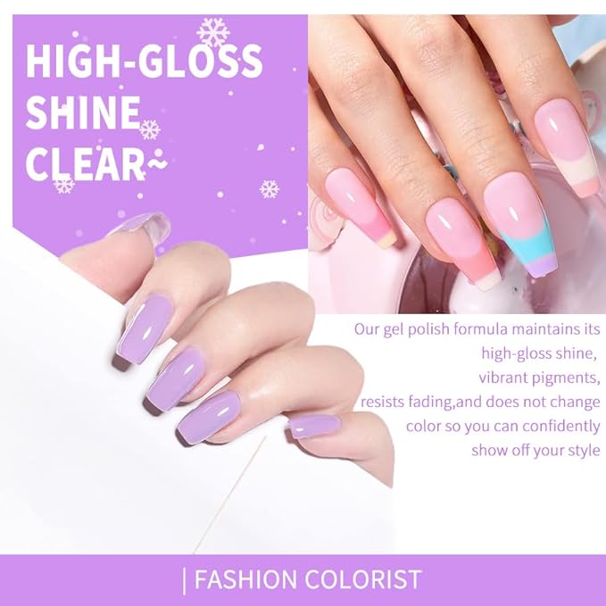 JR 9pcs 15ml Summer Color Gel Nail Polish Set Including Red Pink Nude Gel Polish Kit UV LED Soak Off Polish Home DIY Gift D