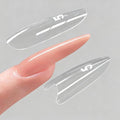 240 pcs Sandwich Dual Nail Forms Reusable Quick Nails Extension Mold for Builder Structure Poly Gel,15 Sizes Long Oval Bulider Forms with Almond Shape Guide Lines Nail Art Tools Salon Home