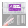 Gelike EC Sandwich Dual Forms for Polygel: Reusable Square Nail Form for Builder Gel & Acrylic Nails - 240pcs 15 Size with Guidelines to Create Short, Medium, Long Styles - C-Curve with Straight Sides
