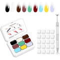 AIJIMEI Ombre Gel, Gradient Painting Gel, Ombre Gel Nail Polish, Including 100 Nail Sponges And Grabbing Pen Suitable For Salons And Family DIY (A7)