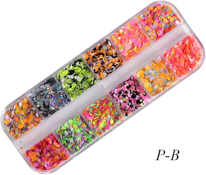 3 Boxes Circle Stickers Gem Stickers Round Nail Glitter Nail Decorations Glitter Paillette Nail Stickers for Nail Art Jewelry Kit Thin Nail Sequins Round Stickers Variety Decorate