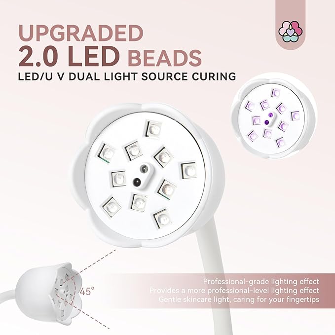 SAVILAND 30W U V Nail Lamp: Gel Nail Lamp Cordless U V Light for Gel Nails Smart Sensor LED Flash Cure Lamp lampara led para uñas Profesional Gooseneck U V Nail Light Nail Salon Home DIY Manicure