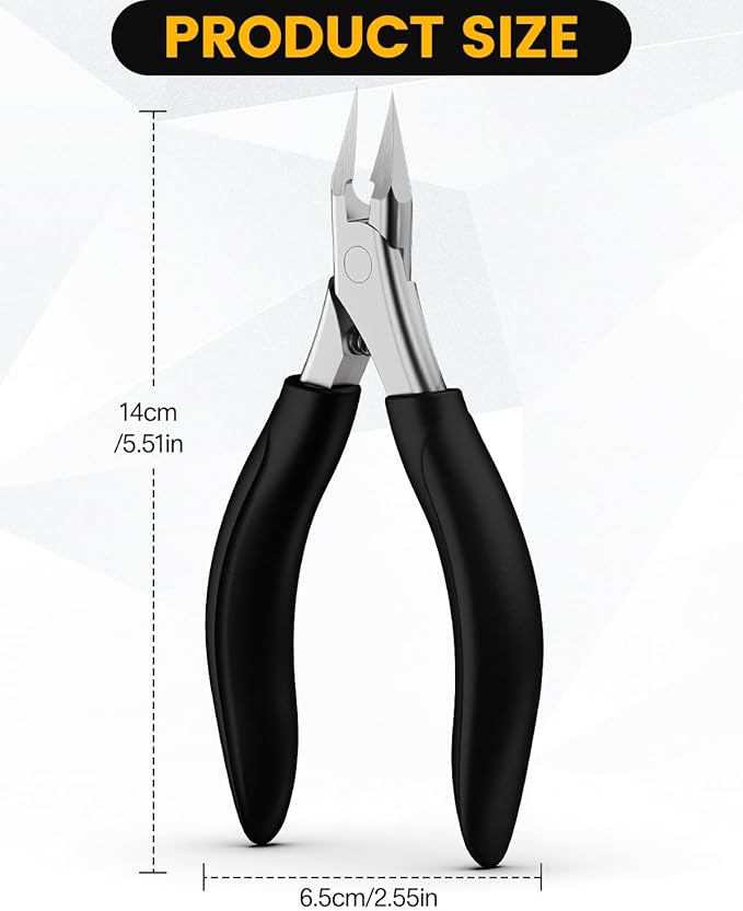 BEZOX Professional Toenail Clippers - Heavy Duty Toe Nail Clippers for Thick Toenails & Ingrown Nails | Long Handle Nails Clipper for Seniors with Comfort Grip & Ultra Sharp Blade - Black