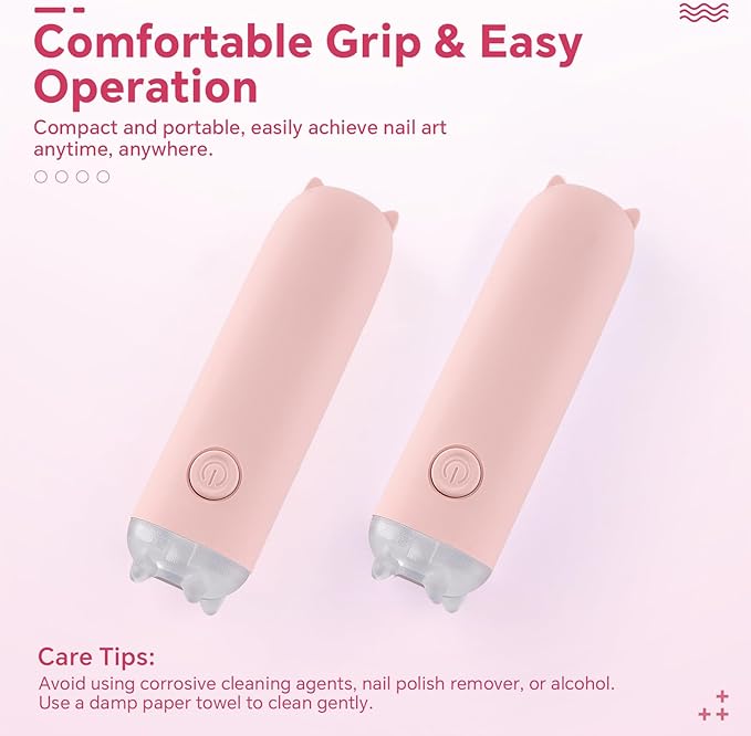 Mini Handheld UV Light for Gel Nails Portable Cordless Nail Lamp Rechargeable USB Nail Dryer Pen for Fast Curing, DIY Nails Tool, Pink, for Home DIY & Nail Salon