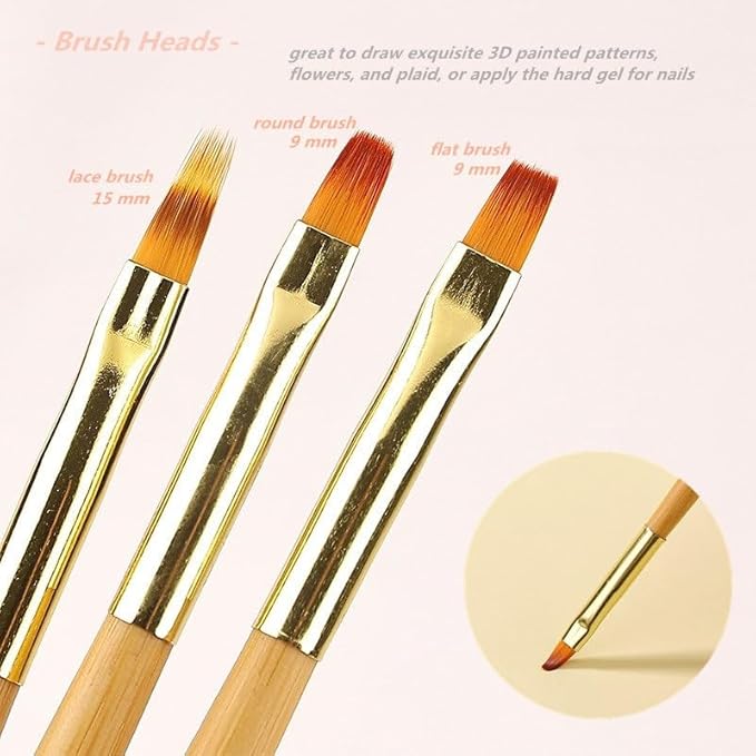 5PCS Dotting Pens and 3PCS Nail Painting Brushes, Double Ended Nail Brushes and Dotting Tool Kit, Nail Art Design Tools