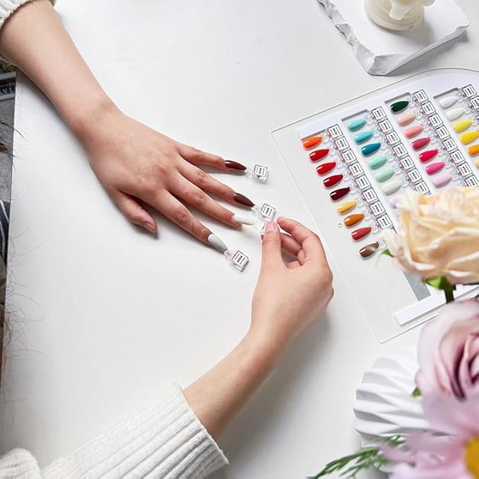 Acycoin2A 50 Colors Magnetic Detachable Nail Color Testing Plate Stand Visible Acrylic Nail Polish Dip Powder Color Display Board Nail Art UV Oil Glue Showing Tools