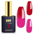 YTD Likomey Color Changing Gel Nail Polish,15ml Hot Pink To Red Mood Temperature Change Colors Ombre Thermal Salon Home Fall Winter Manicure UV Nail Varnish,WB11