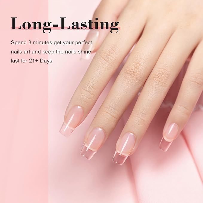 RARJSM Gel Nail Polish Clear Transparent Gel Builder for Nails Rubber Base Hard Gel Nail Polish Sheer Brush on Extend Gel in a Bottle Soak Off UV LED Curing Requires 15ml Salon Home DIY Use