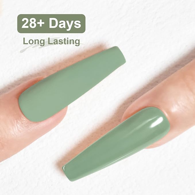 JODSONE 16.5ml Gel Nail Polish Sage Green Need U V Curing for Home Manicures Sage Green Lacquer for Solid Nail Designs Gift for Women