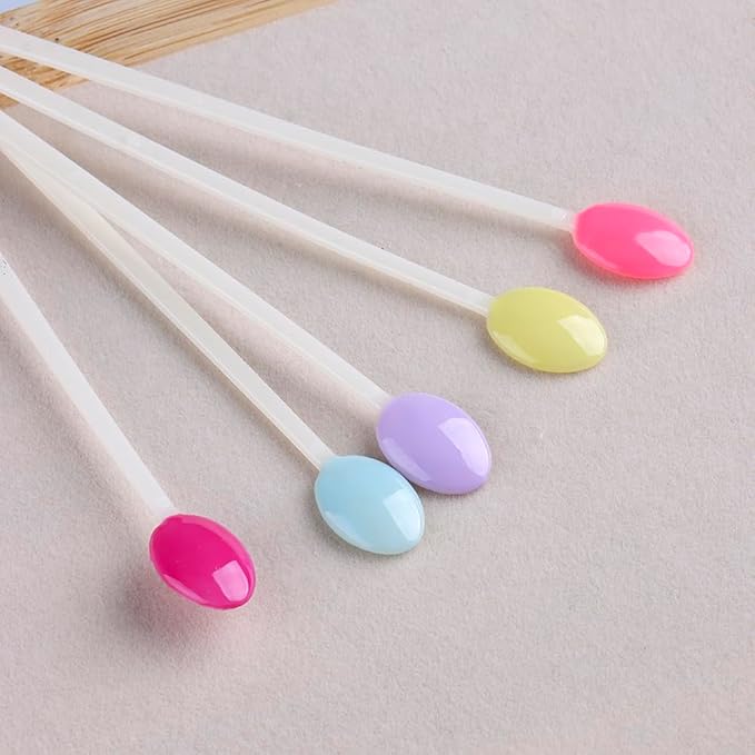 150 Pcs Nail Swatch Sticks with Ring, Natural Beige Spoon Shaped Nail Art Polish Color Display Practice Tips, Acrylic False Nail Sample Sticks Practice Tools for Home or Salon Use