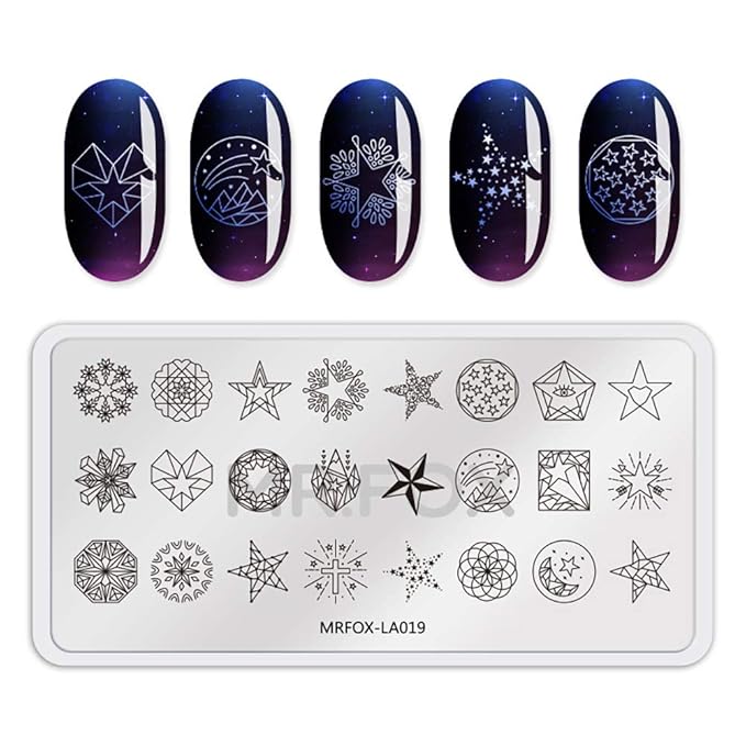 Mr. Fox Nail Print Board Set Graffiti Star Marble Pattern Bark Pattern Lace Abstract Pattern Art DIY hot Stamping Template