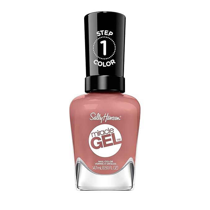 Sally Hansen Miracle Gel Salon Quality Nail Polish | Gel-Like Formula, Two-Step System, No UV Light Needed, Long Lasting | Opaque, Creme | 240 Wild & Free | Dusty Plum Pink Nail Polish