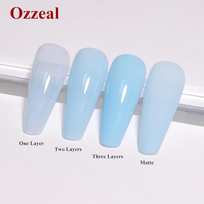 Jelly Gel Nail Polish, Bright Blue Jelly Nail Polish Gel Translucent Spring Summer Sheer Nail Gel Polish Soak off UV LED for Nail Art DIY Manicure 0.5 Fl Oz