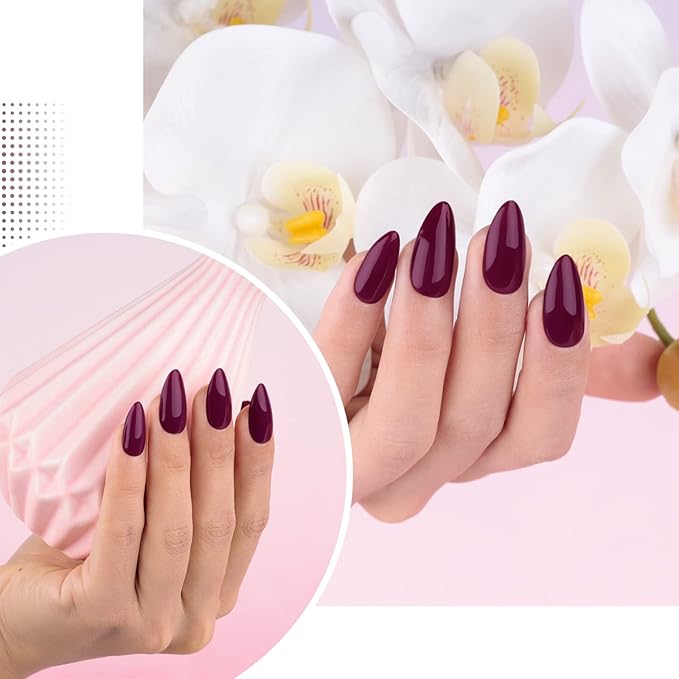 Imtiti Purple Gel Nail Polish, 0.5 fl oz Burgundy Wine Color Soak Off Polish for Nail Art Manicure Salon DIY, Nail Lamp Design Christmas Decoration