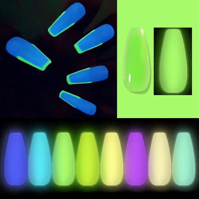 8 Colors Polygel Nail Luminous Poly Gel Nail Kit, Nail Extension Poly Gel Glow In The Dark Builder Gel for Nails Art Professional Neon Manicure Polygel Nail for Women DIY