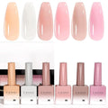 CANNI Jelly Milky White Pink Gel Nail Polish Set- 6 Pcs 9 Ml Neutral Transparent Pink Colors Sheer Gel Polish Kit, Soak Off LED Nail Gel Manicure Kit DIY at Home Salon Gifts