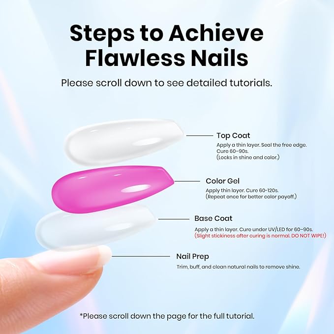 Beetles Gel Base and Top Coat Set, 2pcs 10ml Shine Finish and Long Lasting Top Coat Gel Nail Polish, Soak Off LED Nail Lamp Nail Polish Art Design Home DIY Manicure Gifts for Women