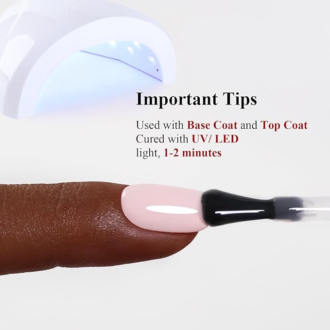 Gel Polish, 0.5 Fl Oz Neutral Pink Nail Gel Polish Spring Summer Art Starter Manicure Salon DIY Soak off UV LED Design