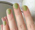 Short Square Press on Nails Green Full Cover Fake Nails Glossy Acrylic Nails Opaque Glue on Nails Reusable Gel Nail Strips 24 Pcs Artificial Nails Removable Stick on Nails for Women
