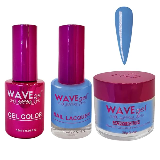 WAVEGEL Soak-Off Gel, Nail Lacquer & Acrylic/Dip Powder Matching Set - Princess Collection - #65 Night Star