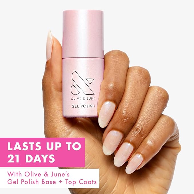 Olive & June Gel Polish | Valentine's Day | UV LED Nail Lamp Needed | Long Lasting Formula | Up to 21 Days of Wear | Damage-Free Removal |Salon-Quality Manicure | Pink Goldfish | Pink Iridescent