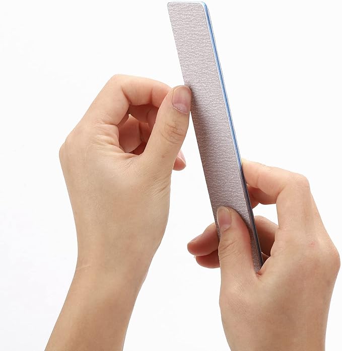 50 Pieces 150/150 Grit Rectangle Nail Files for Acrylic Nails, Reusable Buffing Nail Files Double Sided Emery Boards Manicure Tool