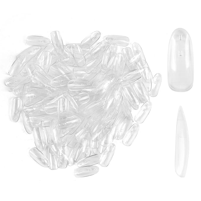 150 Pcs Clear Replacement Nail Tips for C9 C10 Nail Color Display Swatch Book (Transparent)