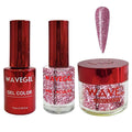 WAVEGEL Soak-Off Gel, Nail Lacquer & Acrylic/Dip Powder Matching Set - Queen Collection - #112 Pink Galore