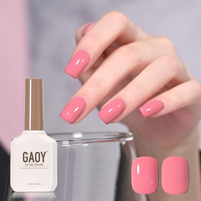 GAOY Pink Gel Nail Polish, 16ml Soak Off Gel Polish, UV Light Cure for Nail Art DIY Manicure at Home, 2015 Cherry Pink