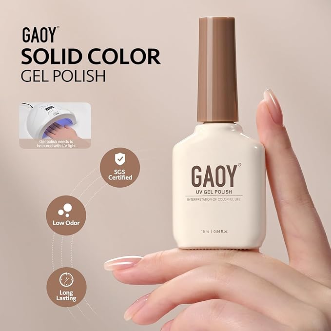 GAOY Pink Gel Nail Polish, 16ml Soak Off Gel Polish, UV Light Cure for Nail Art DIY Manicure at Home, 3081 Muted Pink